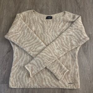 Abercrombie and Fitch Women's Beige Zebra Print Sweater